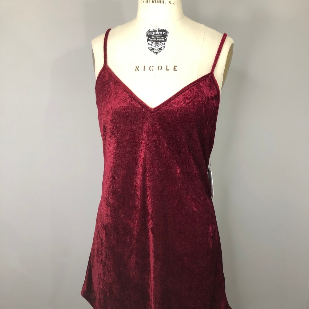 NWT Red Crushed Velvet Mini Dress